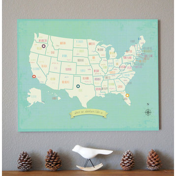 My Travel's Personalized USA Map 24x18 Wall Art Poster