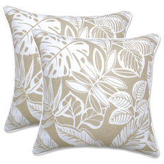 Pillow Perfect Delray Natural 60-inch Blown Bench Graphic Print Natural  Square Throw Pillow in the Outdoor Decorative Pillows department at