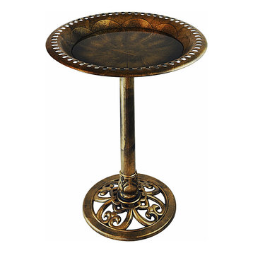 Free Standing Bird Bath for Yard and Garden, Antique Brushed Bronze