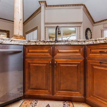 Glazed Brown Kitchen Cabinets
