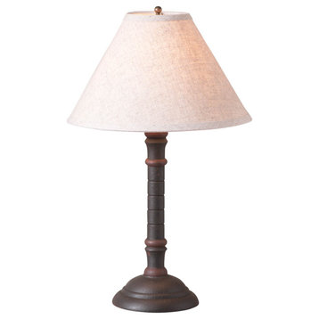 Irvin's Country Tinware Gatlin Lamp in Hartford Black and Red with Shade