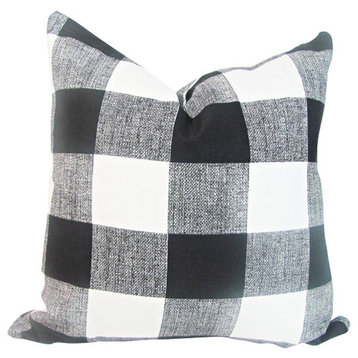 Buffalo Plaid Pillow Cover, Black and White