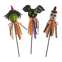 Ghouls on a Stick - Set of 3 - Holiday Decorations