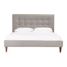 Monty Upholstered Bed, Gray, Queen