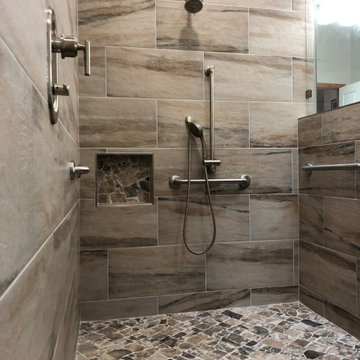 Wheelchair accessible zero entry shower system