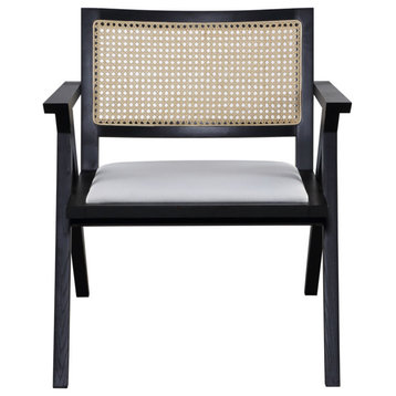 Safavieh Couture Krystine Rattan Accent Chair, Black, Black