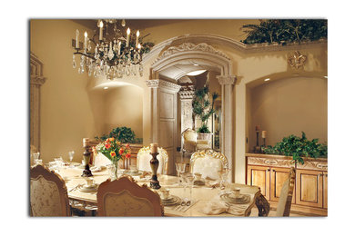 Example of a tuscan dining room design in Phoenix