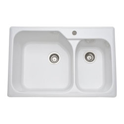 Rohl Allia Collection Single Hole Fireclay Kitchen Sink 22" L x 33" W x 8" D - 6 - Kitchen Sinks