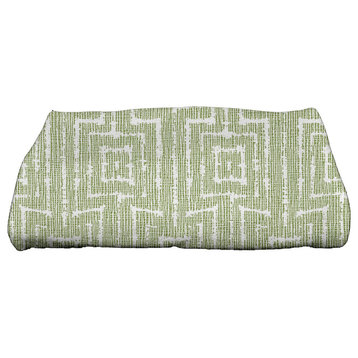 Woven Tiki, Geometric Print Bath Towel, Green