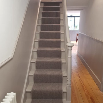 Grey Carpet Runner Installed In Belgravia