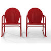 Griffith 2-Piece Outdoor Rocking Chair Set, Bright Red Gloss