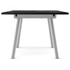 Amisco Faber Extendable Dining Table, Basalt Tfl / Silver Grey Metal