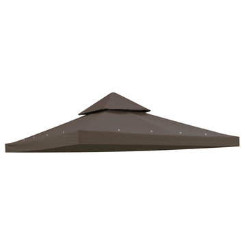 Yescom 10'x10' Gazebo Top Replacement for 2 Tier Canopy Coffee Y00210T10