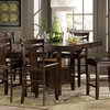 Homelegance Broome 7-Piece Counter Height Table Set, Dark Brown