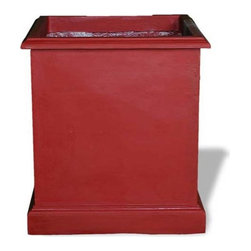 Amedeo Design, LLC - USA - Resin Stone Square Framed Planter, Terra Cotta, No Drainage - Outdoor Pots And Planters