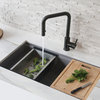 Single Handle Pull-Down Dual Mode Kitchen Faucet in Stainless Steel Matte Black