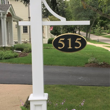 Lamp post with address
