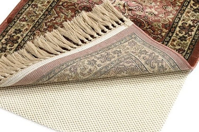 Underpads and fringe hold prolong and protect the life of your rugs .