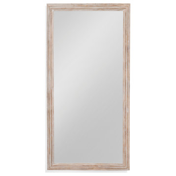 Coastal White with Gold Touch Floor Mirror