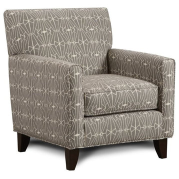 Furniture of America Gauthier Contemporary Fabric Accent Chair in Gray and Ivory