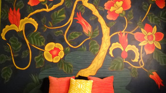 Modern floral bedroom mural