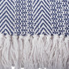 DII 60x50" Modern Cotton Herringbone Stripe Throw, Nautical Blue/White