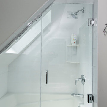 Transitional Cambridge Attic Bathroom