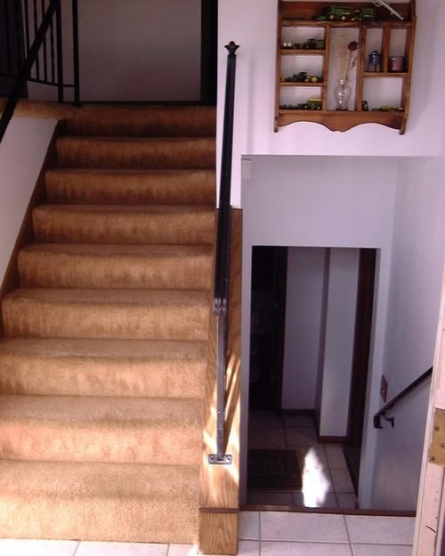 The wall above the stairs