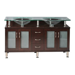 Mahogany bathroom vanities and sink. Cologne collection 60" - Tile