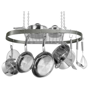 Pot Rack Oval Gray Hammered