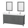 Dark Gray / White Cultured Marble Top / Brushed Chrome Hardware