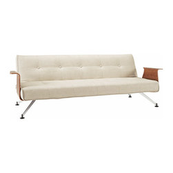 "Innovation" Clubber 03 Natural Khaki Sofa / Walnut Arms - Sofas
