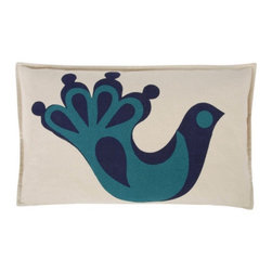 Thomas Paul Scandia Peacock Canvas Pillow - Decorative Pillows