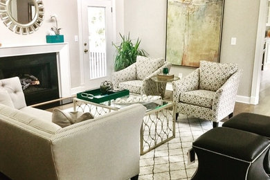 Inspiration for a transitional living room remodel in Raleigh