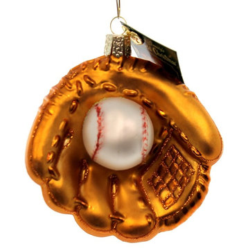Old World Christmas Baseball Mitt Glass Ornament Sports Game 44027