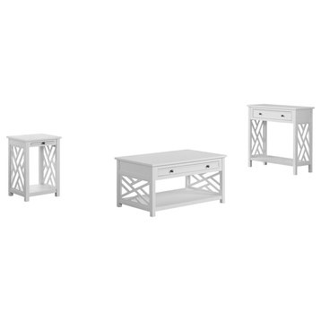 Coventry 36" Coffee Table, Drawer, End Table, Tray and Sofa Table, White