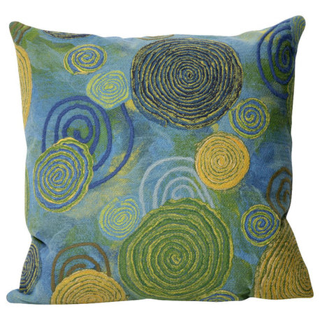 Visions II Graffiti Swirl Indoor/Outdoor Pillow, Cool, 20"x20"