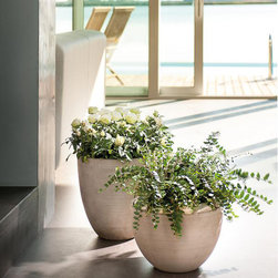 Italian Graphite Grey Flower Pots - Outdoor Pots And Planters
