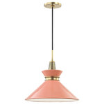 Mitzi by Hudson Valley Lighting - Kiki 1-Light Pendant, Aged Brass Finish - Pink Shade, Small - We get it. Everyone deserves to enjoy the benefits of good design in their home, and now everyone can. Meet Mitzi. Inspired by the founder of Hudson Valley Lighting's grandmother, a painter and master antique-finder, Mitzi mixes classic with contemporary, sacrificing no quality along the way. Designed with thoughtful simplicity, each fixture embodies form and function in perfect harmony. Less clutter and more creativity, Mitzi is attainable high design.