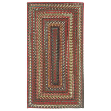 Portland Concentric Braided Rectangle Rug, Brown, 11'4"x14'4"
