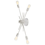 Dainolite - 4-Light Incandescent Wall Sconce Matte White - 4 Light Incandescent Wall Sconce Matte White Finish Bulb Type:E26 Number of Bulbs:4 Bulbs Included:Bulbs Not Included UL Listed:UL Listed Bult Wattage:60 Hardwire or Plug:,Hardwire