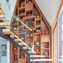 Walnut display wall unit - Bookcases