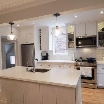 Open-Concept IKEA Kitchen - Bjorket (Custom-Painted to Match Forbattra White)