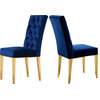 Capri Velvet Upholstered Dining Chair (Set of 2), Navy