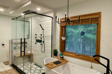 Inspiration for a coastal bathroom remodel in Toronto