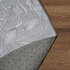 My Magic Carpet Washable Rug Kalini Floral Grey, 6' X 6'