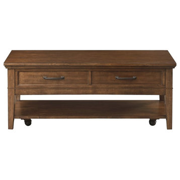 Lexicon Whitley Wood 2 Drawer Coffee Table in Brown