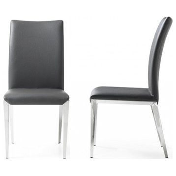 Modrest Taryn Modern Dark Grey Dining Chair, Set of 2