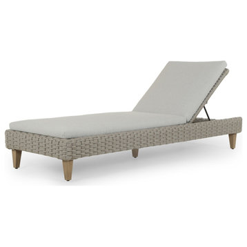 Remi Grey Woven Rope Outdoor Chaise Lounge