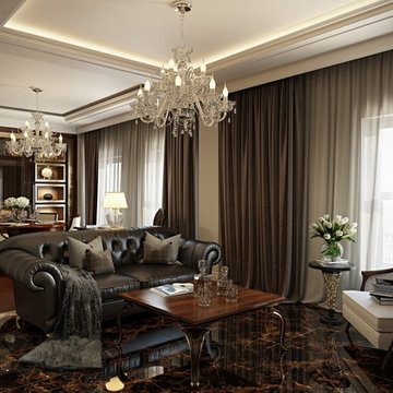 Elegant living room: 3d visualization